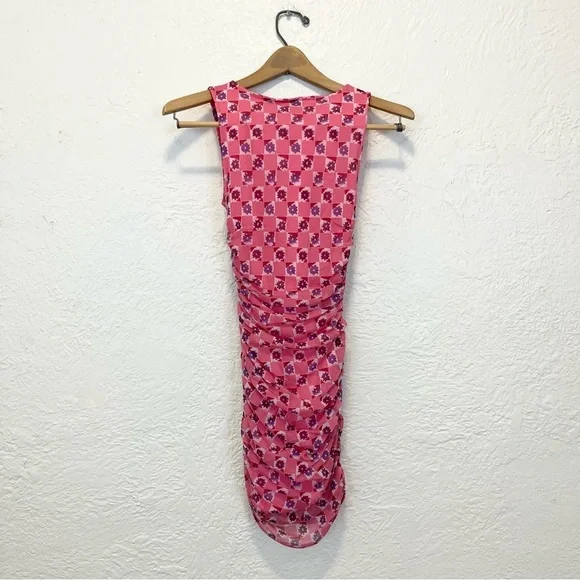 Urban Outfitters XS Dress Mesh Pink Ruched Extra Small UO - Picture 11 of 11